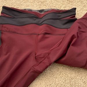 Lululemon cropped leggings, maroon, size 4